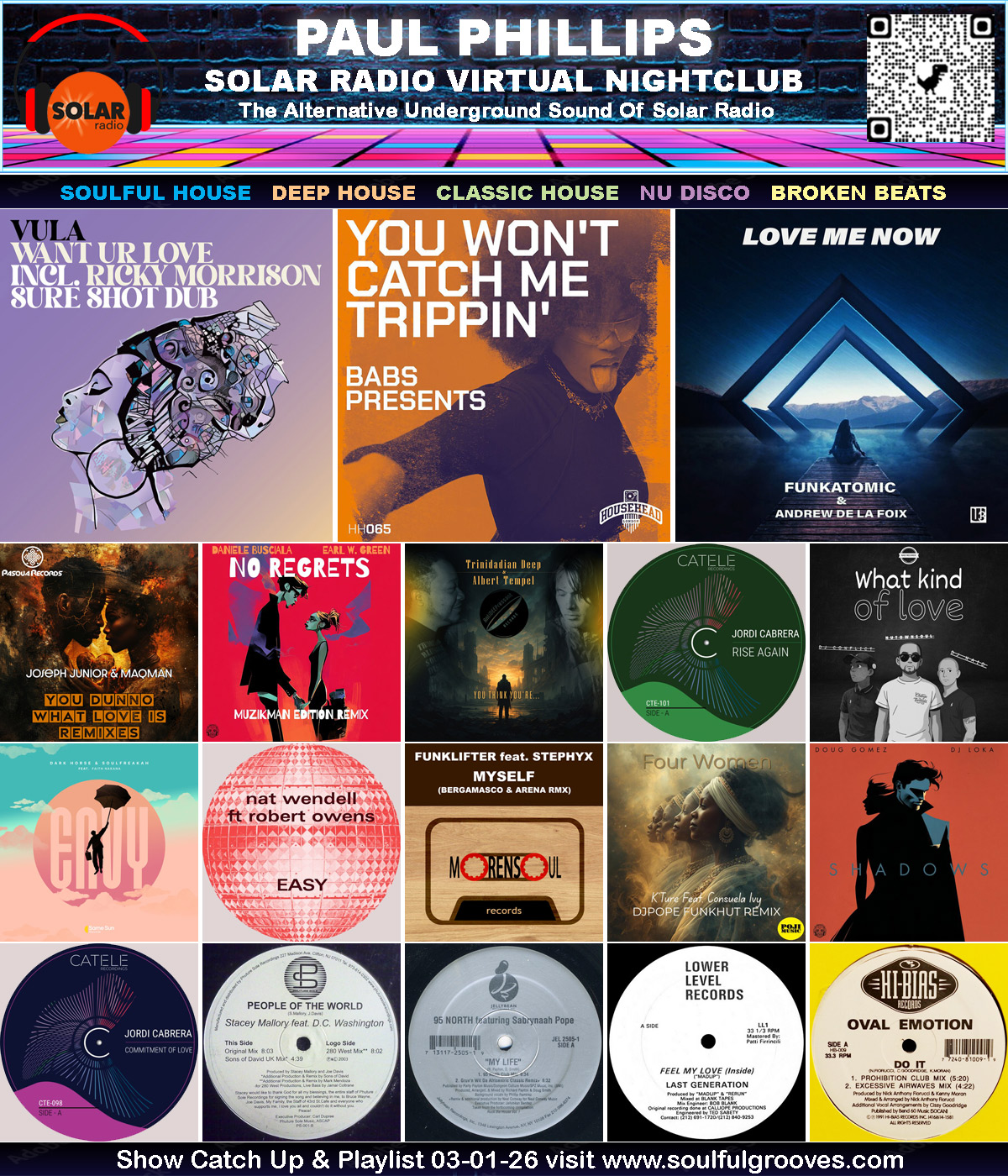 The Virtual Nightclub 3rd January 2026 playing Soulful House, Deep House, Classic House, Nu Disco, Broken Beats