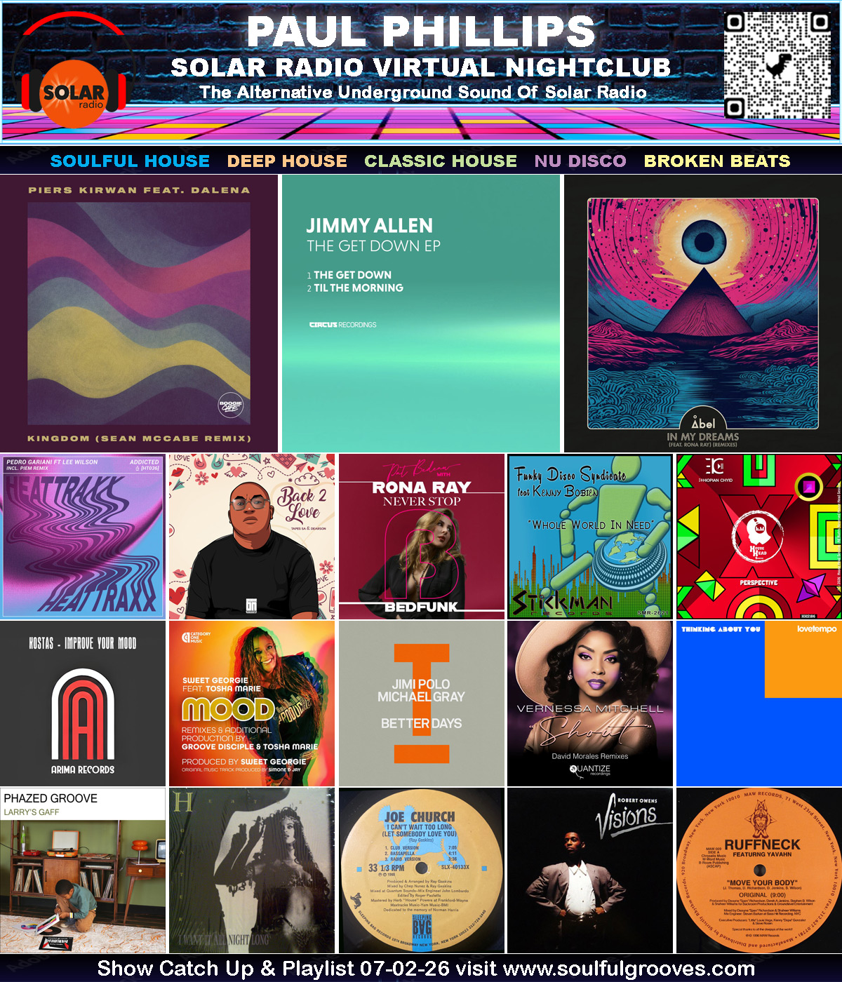 The Virtual Nightclub 7th February 2026 playing Soulful House, Deep House, Classic House, Nu Disco, Broken Beats