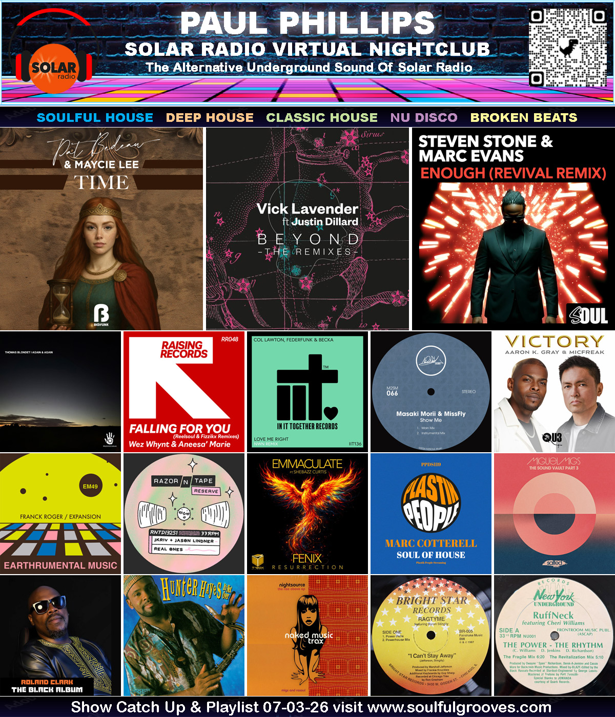 The Virtual Nightclub 7th March 2026 playing Soulful House, Deep House, Classic House, Nu Disco, Broken Beats