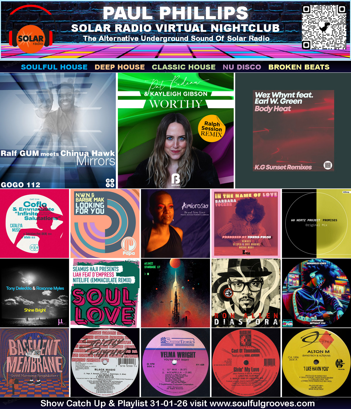 The Virtual Nightclub 31st January 2026 playing Soulful House, Deep House, Classic House, Nu Disco, Broken Beats