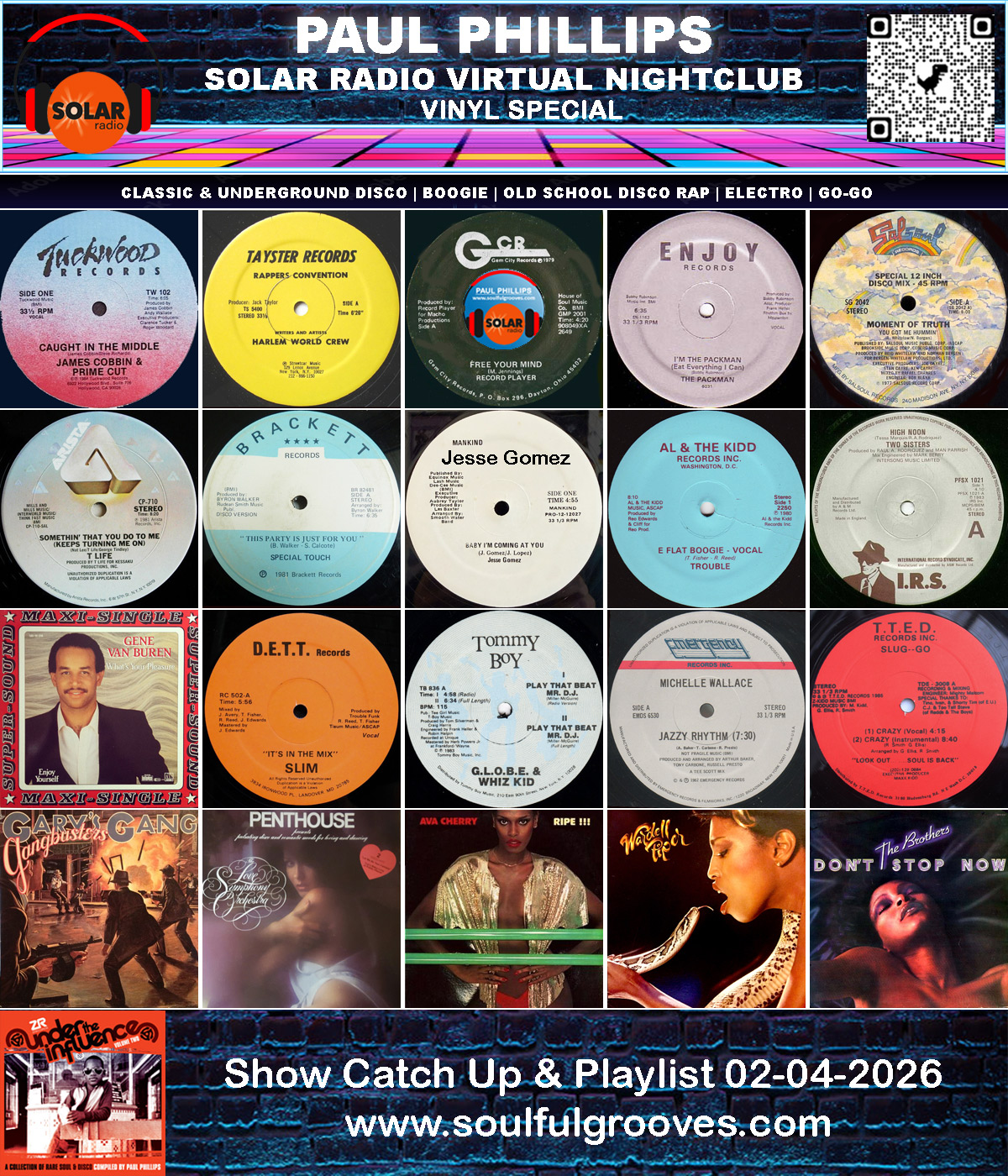 The Virtual Nightclub radio show playing disco, boogie, old school rap, electro, go-go